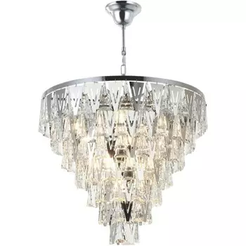 Люстра подвесная хрустальная Vaviani 13xE14 40Вт, размер 72x72x71-150 см, цвет хром