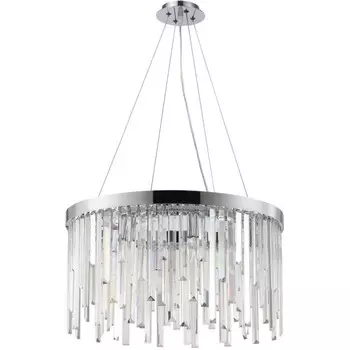 Люстра подвесная хрустальная Venecia 8xE14 40Вт, размер 60x60x45-90 см, цвет хром