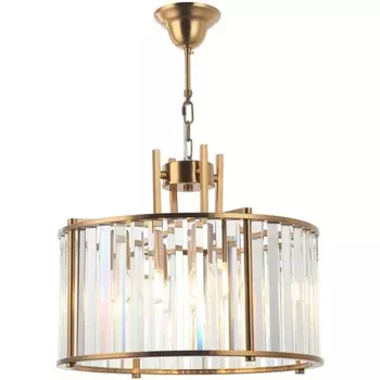 Люстра подвесная хрустальная Washer 4xE14 40Вт, размер 40x40x52-150 см, цвет бронза