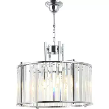 Люстра подвесная хрустальная Washer 4xE14 40Вт, размер 40x40x52-150 см, цвет хром