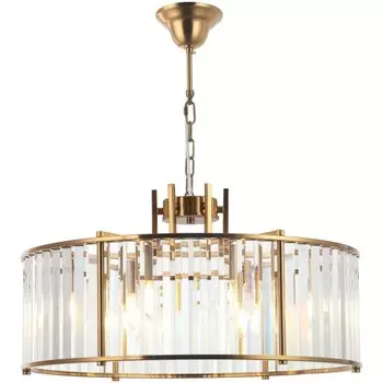Люстра подвесная хрустальная Washer 6xE14 40Вт, размер 60x60x52-150 см, цвет бронза