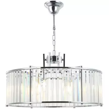 Люстра подвесная хрустальная Washer 6xE14 40Вт, размер 60x60x52-150 см, цвет хром