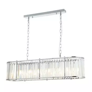 Люстра подвесная хрустальная Washer 7xE14 40Вт, размер 91x20x32-150 см, цвет хром