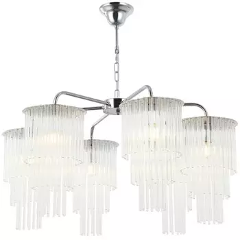 Люстра подвесная Imposio 6xE14 40Вт, размер 80x80x61-150 см, цвет хром