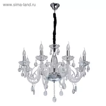 Люстра подвесная "Элла" 8x40W E14 хром 75x75x168см