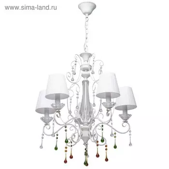 Люстра подвесная "Эллегия" 5x40W E14 белый 74x74x209см