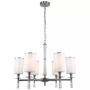 Люстра подвесная Leader 6xЕ14 40Вт, размер 66x66x64-99,5 см, цвет никель