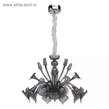 Люстра подвесная "Летиция" 20x2W G4+LED дымчатый 60x60x153см