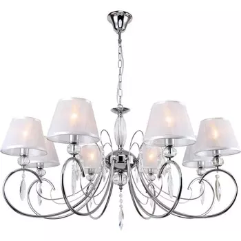 Люстра подвесная Loretto 8xE14 40Вт, размер 90x90x100 см, цвет хром