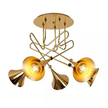 Люстра подвесная Mantra Jazz, E27, 5х20Вт, 600 мм, цвет золотой