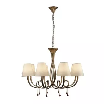 Люстра подвесная Mantra Paola, E14, 8х20Вт, 609 мм, цвет матовое золото