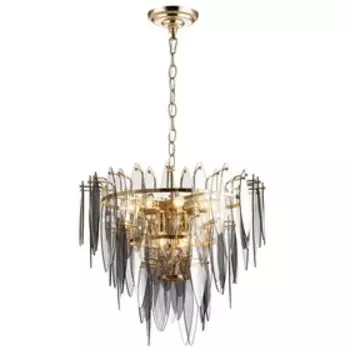 Люстра подвесная Merkel 10xE14 40Вт, размер 60x60x65-130 см, цвет золото