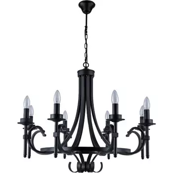 Люстра подвесная Montare 8xE14 40Вт, размер 80x80x74-132 см, цвет чёрный