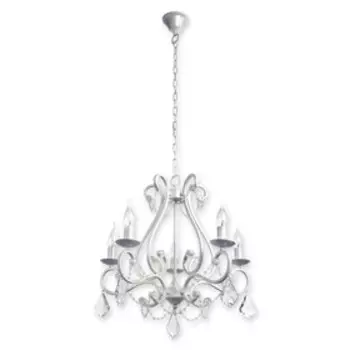 Люстра подвесная "Нимфа" 5x40W E14 белый 60x60x185см