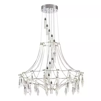Люстра подвесная Odeon Light. Flamenco, 51Вт, Led, 1850х810х810 мм, цвет хром, прозрачный