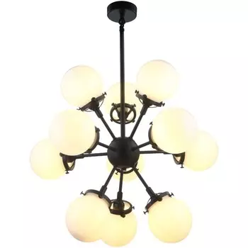 Люстра подвесная Ring 11xE27 40Вт, размер 60x60x75-111 см, цвет чёрный