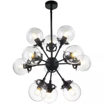 Люстра подвесная Ring 11xE27 40Вт, размер 60x60x75-111 см, цвет чёрный