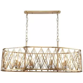 Люстра подвесная Rombik 8xЕ14 40Вт, размер 90x40x36-97 см, цвет бронза