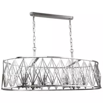 Люстра подвесная Rombik 8xЕ14 40Вт, размер 90x40x36-97 см, цвет никель