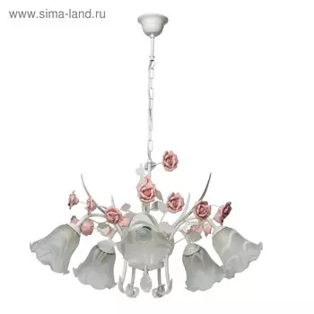 Люстра подвесная "Роса" 5x60W E27 белый 70x70x128см