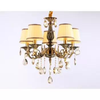 Люстра подвесная с абажурами и хрусталём Ambrella light, Traditional, TR4577, 5хE14, цвет бронза