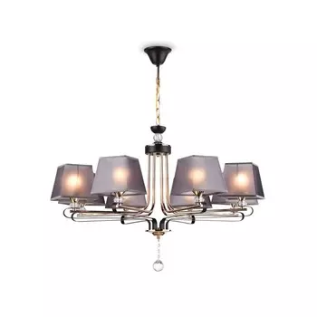 Люстра подвесная с абажуром и хрусталём Ambrella light, Modern, TR4618, 8хE27, цвет кофе, золото