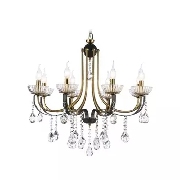 Люстра подвесная с хрусталём Ambrella light, Classic, TR4953, 8хE14, цвет чёрный, золото