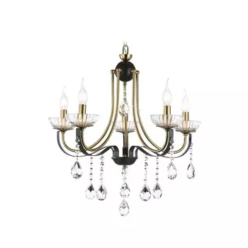 Люстра подвесная с хрусталём Ambrella light, Classic, TR4952, 5хE14, цвет чёрный, золото