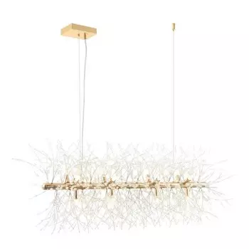 Люстра подвесная Salut 12xG9 40Вт, размер 94x45x50-150 см, цвет золото