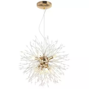 Люстра подвесная Salut 8xG9 40Вт, размер 40x40x45-150 см, цвет золото