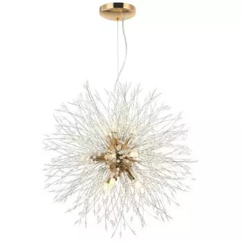 Люстра подвесная Salut 9xG9 40Вт, размер 50x50x55-150 см, цвет золото