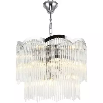 Люстра подвесная Seauty 12xE14 40Вт, размер 50x50x56-150 см, цвет хром