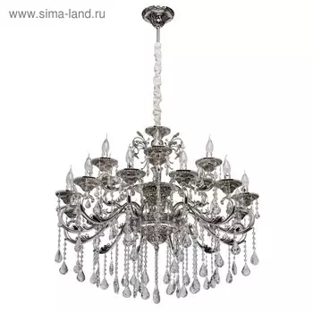 Люстра подвесная "Селена" 18x40W E14 серебро 100x100x180см