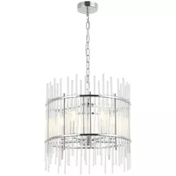 Люстра подвесная Sia 5xE14 40Вт, размер 40x40x46-150 см, цвет хром
