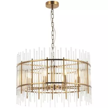 Люстра подвесная Sia 8xE14 40Вт, размер 60x60x46-150 см, цвет бронза