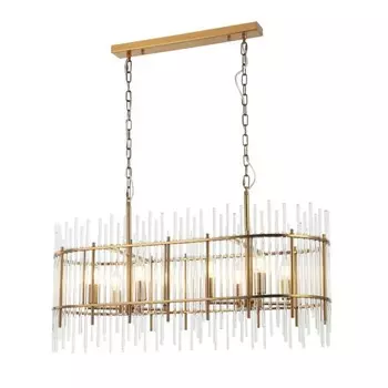 Люстра подвесная Sia 8xE14 40Вт, размер 90x33x52-150 см, цвет бронза