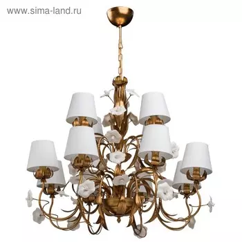 Люстра подвесная "Сицилия" 12x40W Е14 золото 90x90x165см