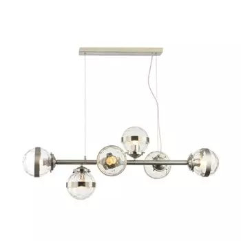 Люстра подвесная Sogno 6xE27 40Вт, размер 105x39,5x38-150 см, цвет никель