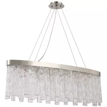 Люстра подвесная Stilfort Frostyle 6xE14 40Вт, размер 90x20x40-100 см, цвет глянцевый никель