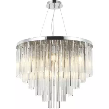 Люстра подвесная Style rain 9xE14 40Вт, размер 60x60x65-150 см, цвет хром