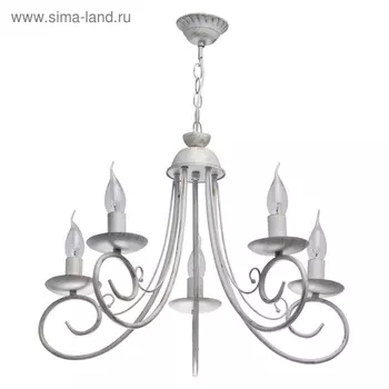 Люстра подвесная «Свеча», 5x60W E14, белый 52x52x75 см