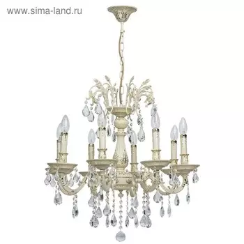 Люстра подвесная "Свеча" 8x60W E14 слоновая кость 65x65x128см