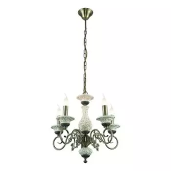Люстра подвесная Sylvia 5x40Вт E14 античная бронза 56x56x110см