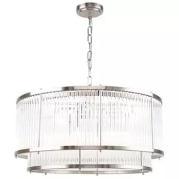 Люстра подвесная Two-one 6xE14 40Вт, размер 60x60x40-92 см, цвет никель