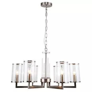 Люстра подвесная Vase 6xЕ14 40Вт, размер 65,5x65,5x50-85 см, цвет никель