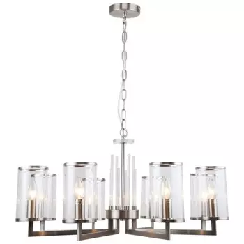 Люстра подвесная Vase 8xЕ14 40Вт, размер 75x75x50-85 см, цвет никель