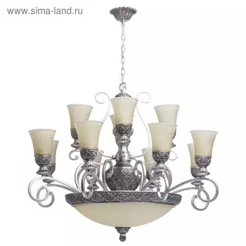 Люстра подвесная "Версаче" 16x60W E27 серебро 100x100x405см