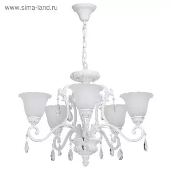 Люстра подвесная "Версаче" 5x60W E27 белый 72x72x386см