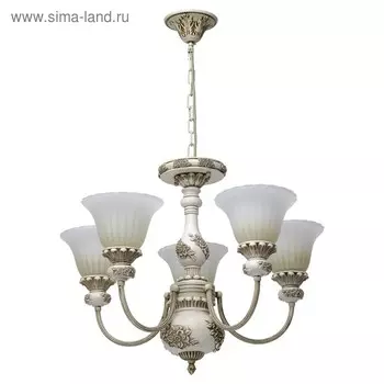 Люстра подвесная "Версаче" 5x60W E27 слоновая кость 60x60x113см