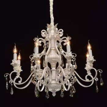 Люстра подвесная "Версаче" 8x60W E14 белый, золотой 84x84x477см